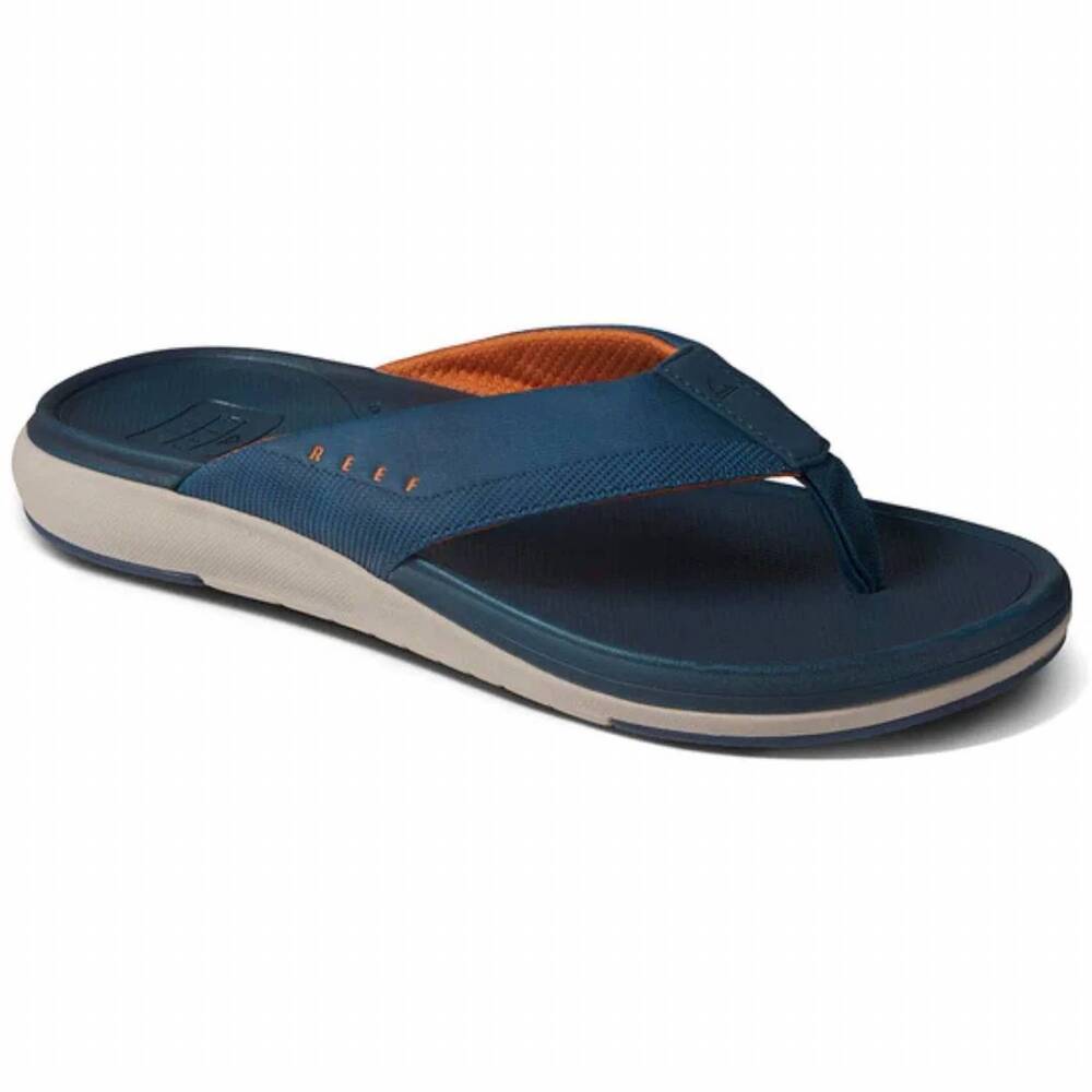 NEW REEF men's cushion norte flip flops in deep depths/sienna